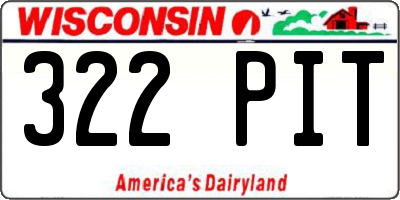 WI license plate 322PIT