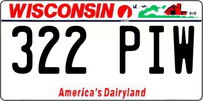 WI license plate 322PIW