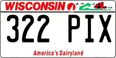 WI license plate 322PIX