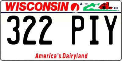 WI license plate 322PIY