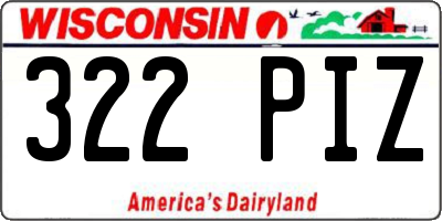 WI license plate 322PIZ