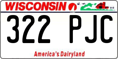 WI license plate 322PJC