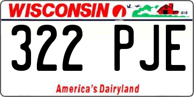WI license plate 322PJE