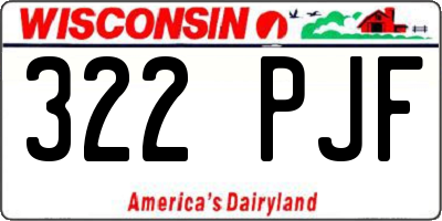 WI license plate 322PJF