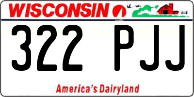 WI license plate 322PJJ