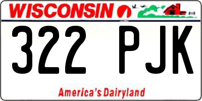 WI license plate 322PJK