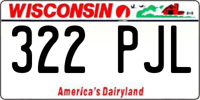 WI license plate 322PJL