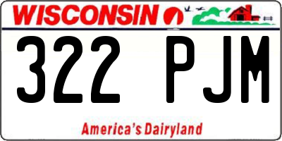 WI license plate 322PJM