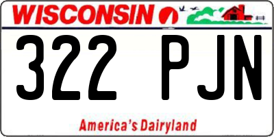 WI license plate 322PJN