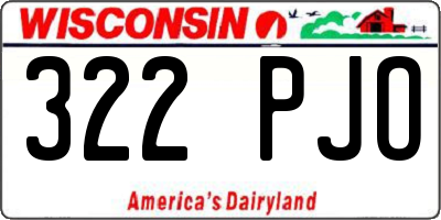 WI license plate 322PJO
