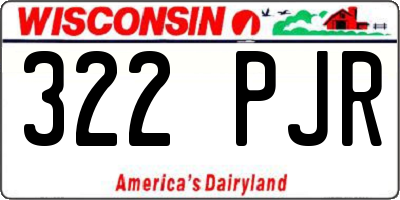 WI license plate 322PJR