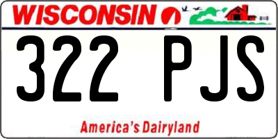 WI license plate 322PJS