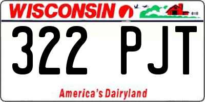 WI license plate 322PJT