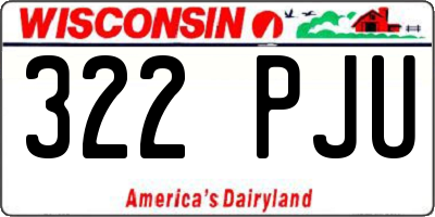 WI license plate 322PJU