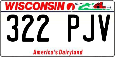 WI license plate 322PJV