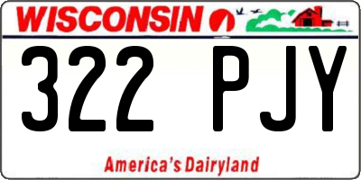 WI license plate 322PJY