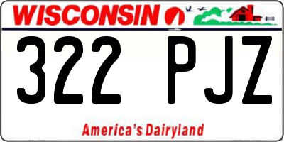 WI license plate 322PJZ