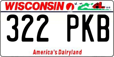WI license plate 322PKB