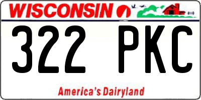 WI license plate 322PKC