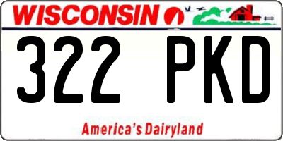 WI license plate 322PKD