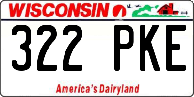 WI license plate 322PKE
