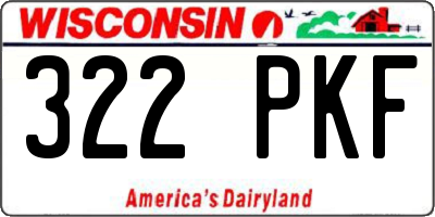 WI license plate 322PKF