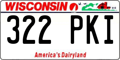 WI license plate 322PKI
