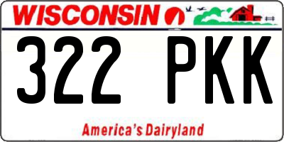 WI license plate 322PKK