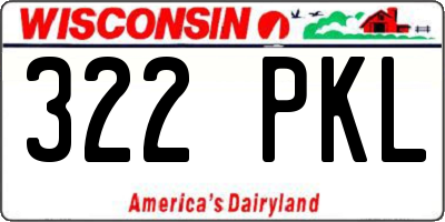 WI license plate 322PKL