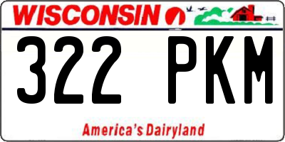 WI license plate 322PKM