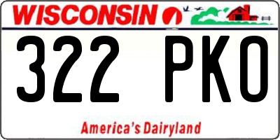 WI license plate 322PKO