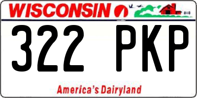 WI license plate 322PKP
