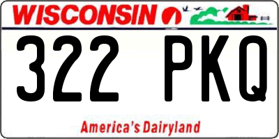 WI license plate 322PKQ