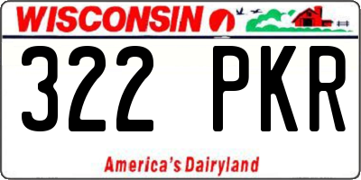 WI license plate 322PKR