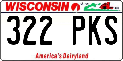 WI license plate 322PKS