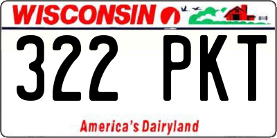 WI license plate 322PKT
