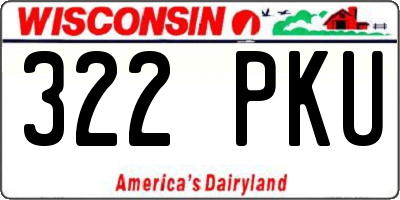 WI license plate 322PKU
