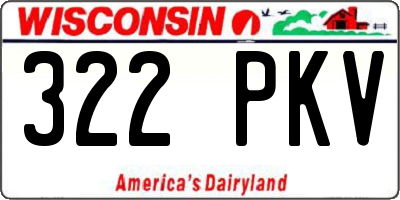 WI license plate 322PKV
