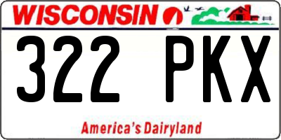 WI license plate 322PKX