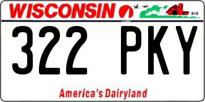 WI license plate 322PKY