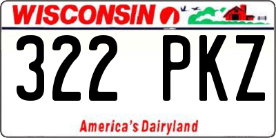 WI license plate 322PKZ