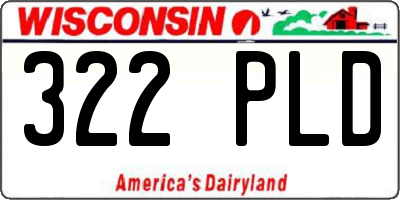 WI license plate 322PLD