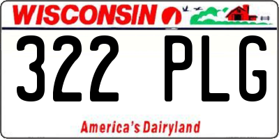 WI license plate 322PLG