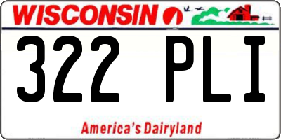 WI license plate 322PLI