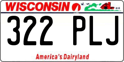 WI license plate 322PLJ