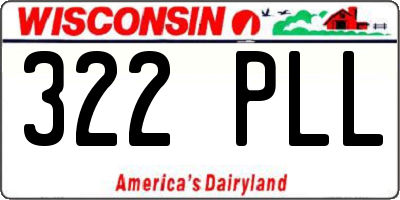 WI license plate 322PLL