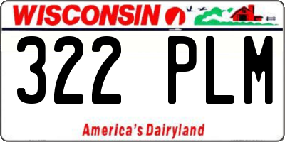 WI license plate 322PLM
