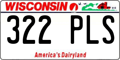 WI license plate 322PLS