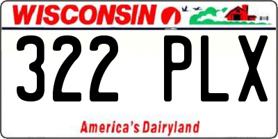 WI license plate 322PLX