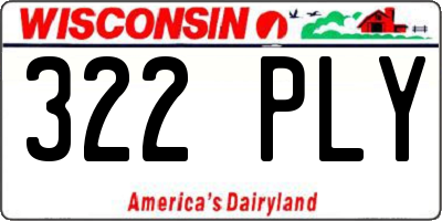 WI license plate 322PLY